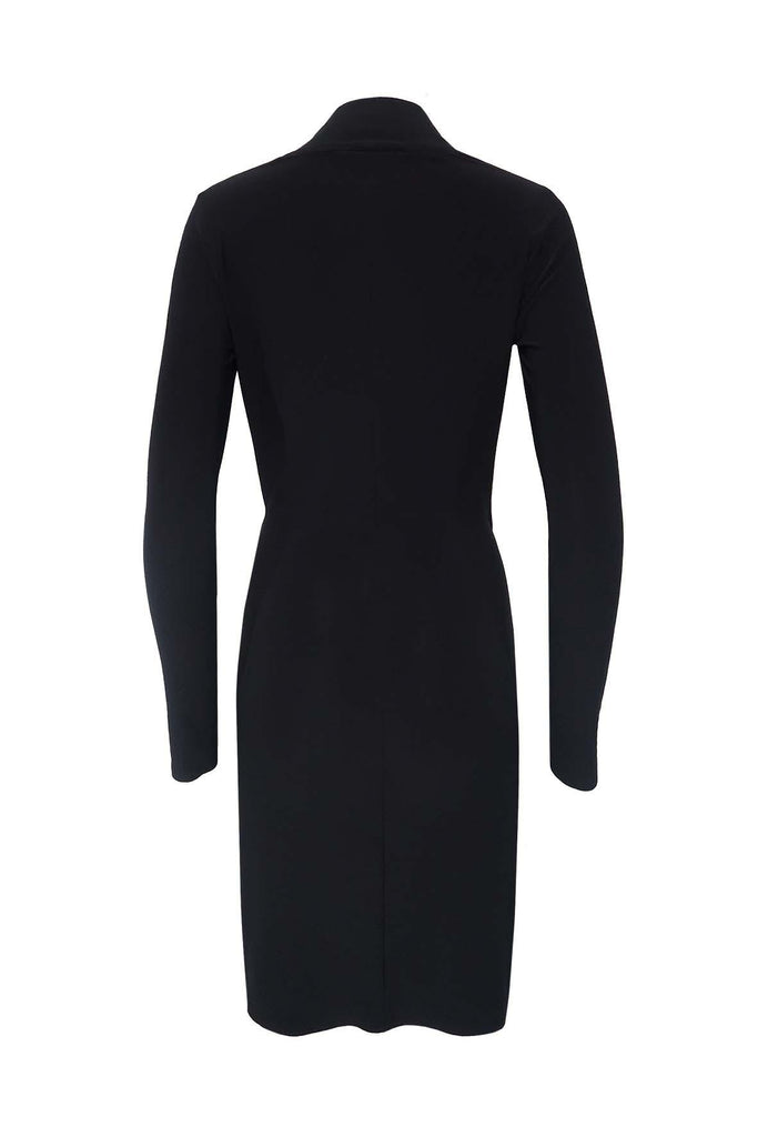 Black Wrapped Over Long Sleeved Dress - Norma Kamali