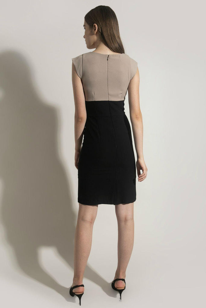 Sleeveless Pintuck Button A-Line Dress Brown - Mint Ooak x Style Theory