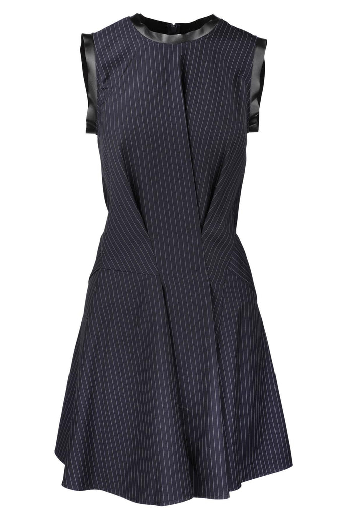 Navy Stripe Wool Dress - Oh Mira