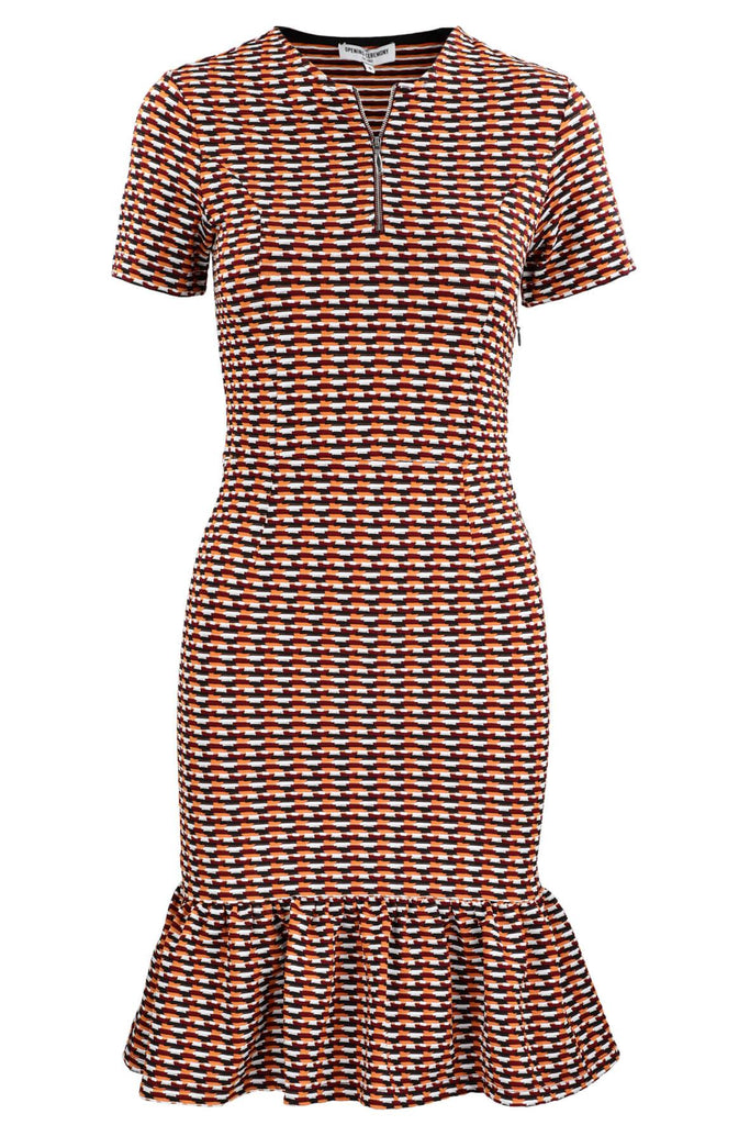 Lotus Checked Jacquard Zip-Front Dress - Opening Ceremony