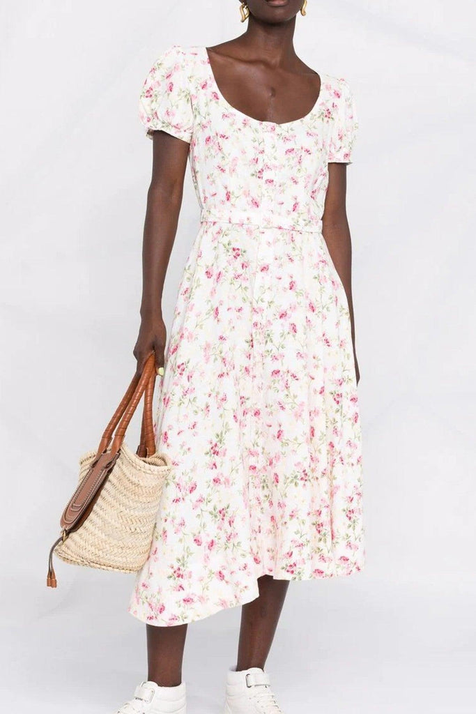 Sweet Pea-print Linen Dress - Polo Ralph Lauren