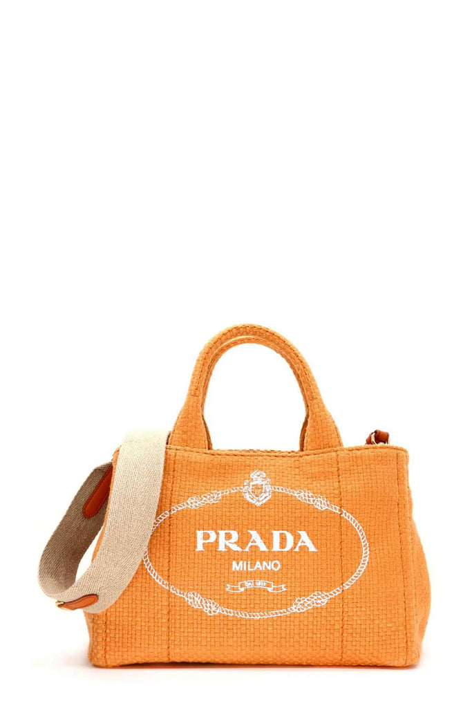Canapa Canvas Tote Bag Papaya - Prada