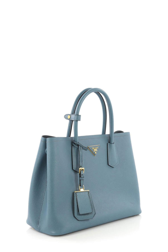 Medium Cuir Double Bag Light Blue - PRADA