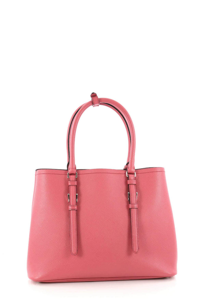 Medium Saffiano Cuir Covered Strap Double Bag Pink - PRADA