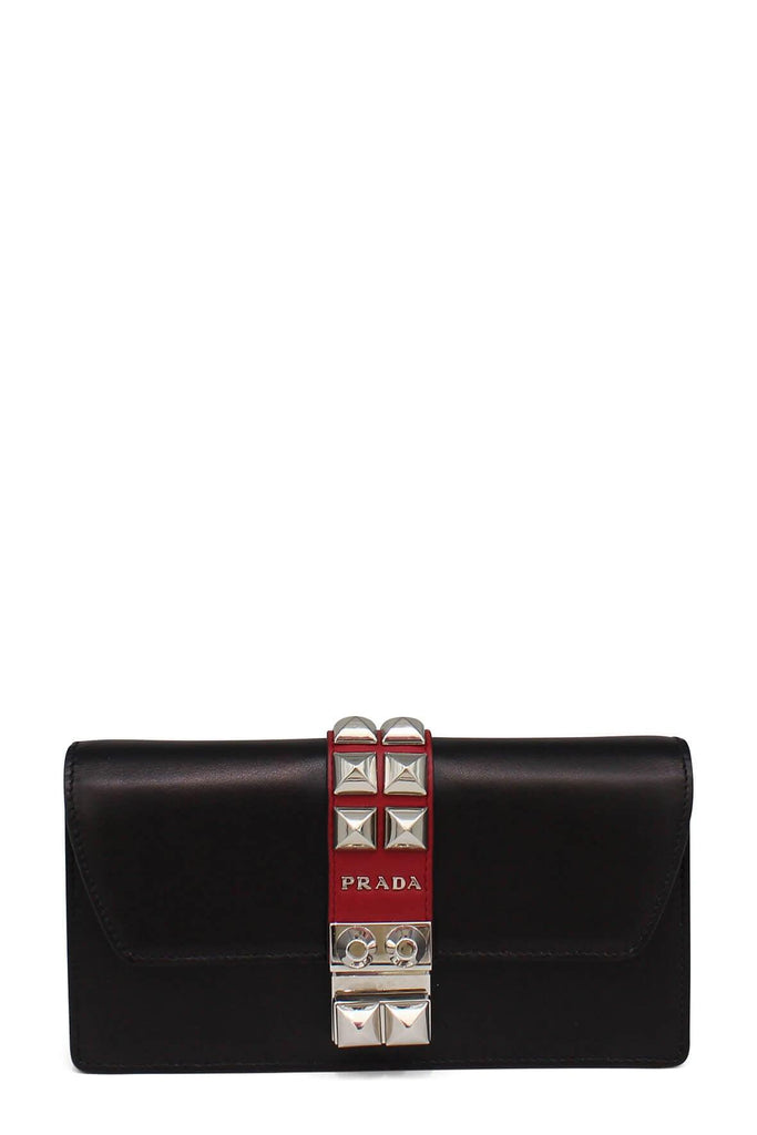 Studded Wallet on Chain Black - Prada