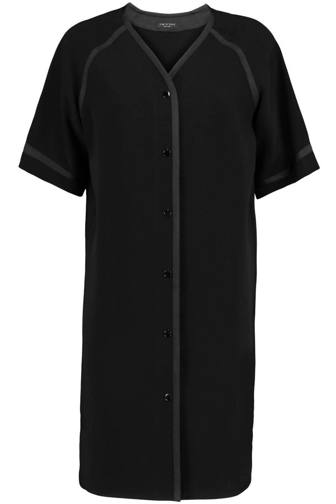 Varsity Grosgrain Trimmed Crepe Shirt Dress - Rag & Bone