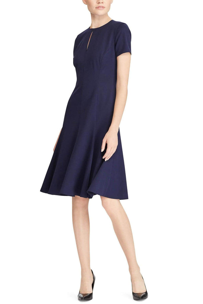 Keyhole Fit-and-Flare Dress Blue - Ralph Lauren