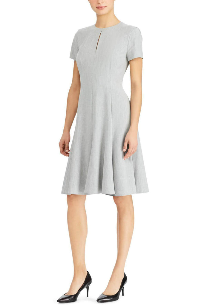 Keyhole Fit-and-Flare Dress Grey - Ralph Lauren