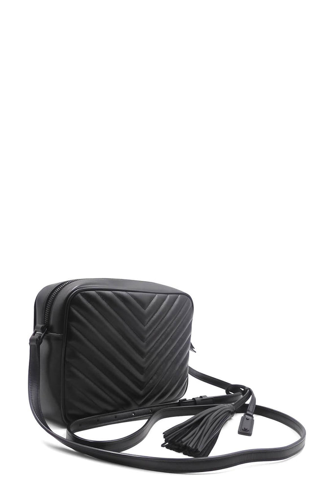 Matelasse Lou Camera Bag Black with Black Hardware - SAINT LAURENT