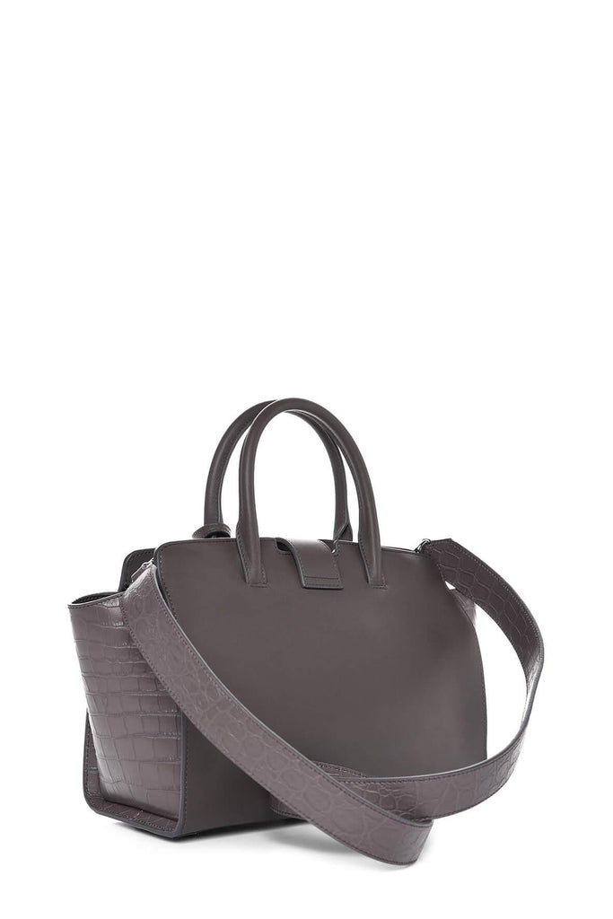 Baby Downtown Cabas Tote with Crocodile Embossed Sides Earth - SAINT LAURENT