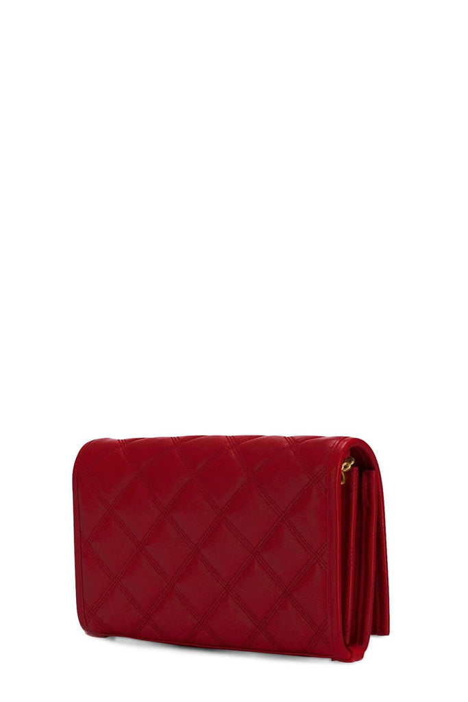 Becky Diamond-Quilted Chain Wallet Eros Red - SAINT LAURENT