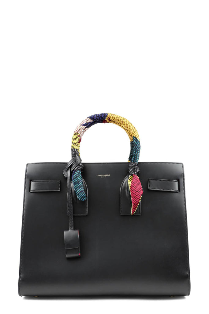 Classic Small Sac De Jour Black Fuchsia in Smooth Leather with Handle Wraps - Saint Laurent