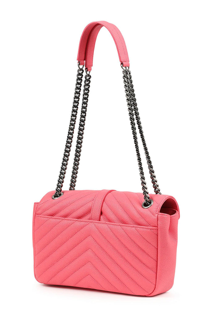 Matelasse Chevron Medium Monogram Chain Bag Bright Pink - Saint Laurent