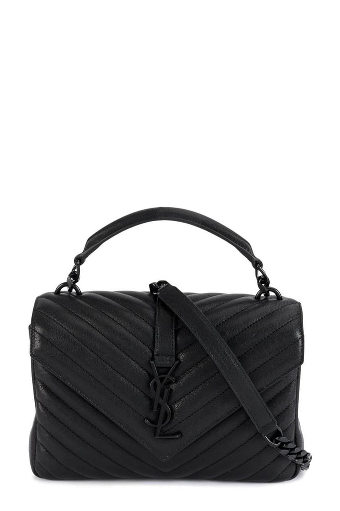 Medium Monogram College Bag Black with Black Hardware - Saint Laurent