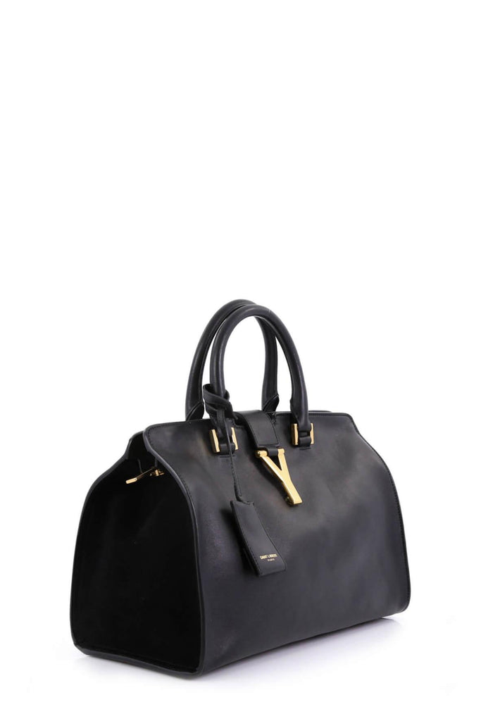 Small Cabas Chyc Tote Black with Suede Sides - SAINT LAURENT