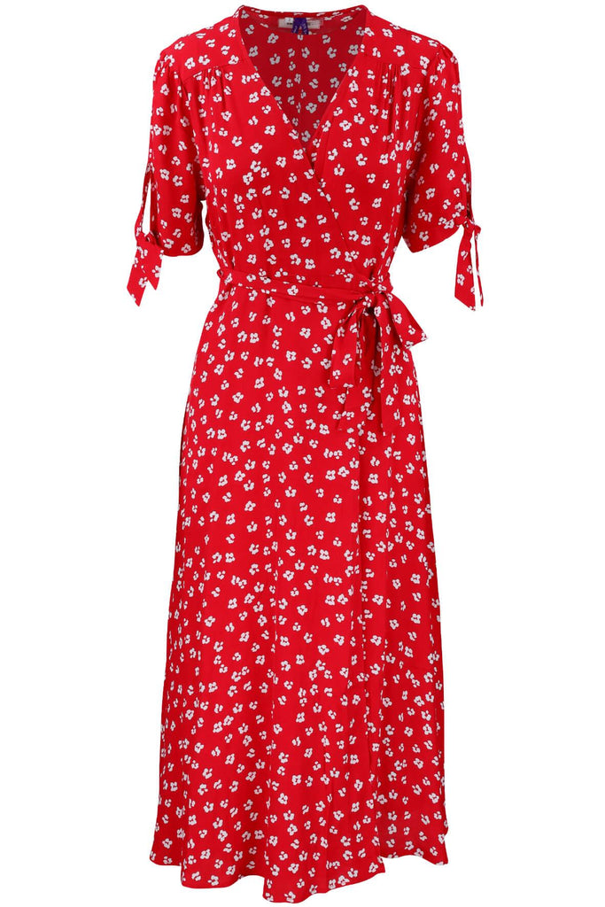 Bessie Midi Wrap Maternity Dress Red - Seraphine