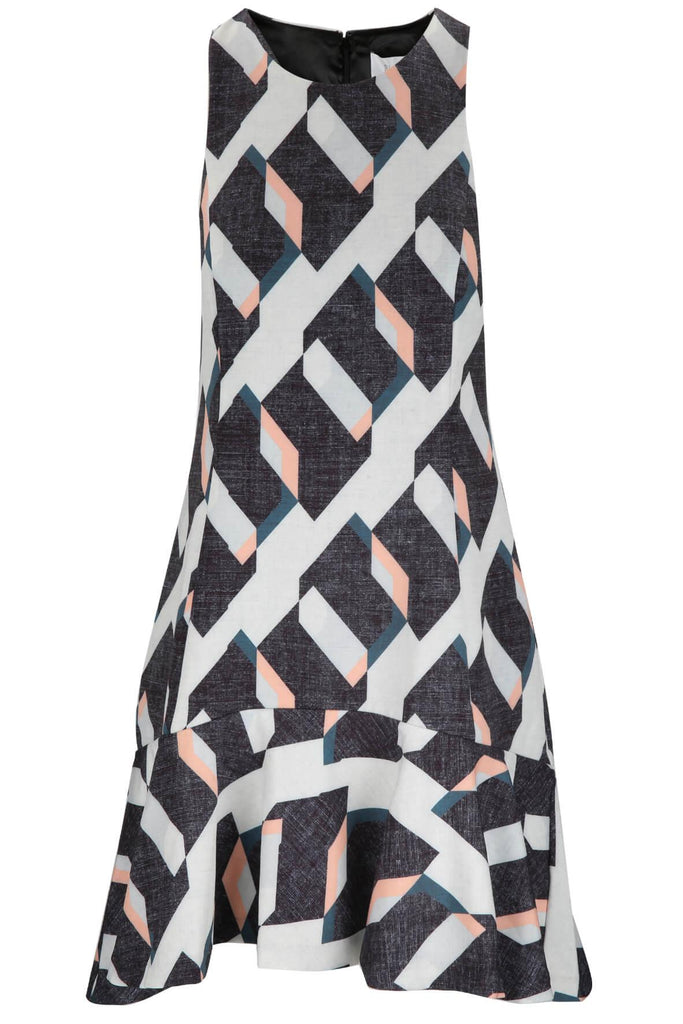 Luxe Print Dropped Waist Dress - Shilla The Label