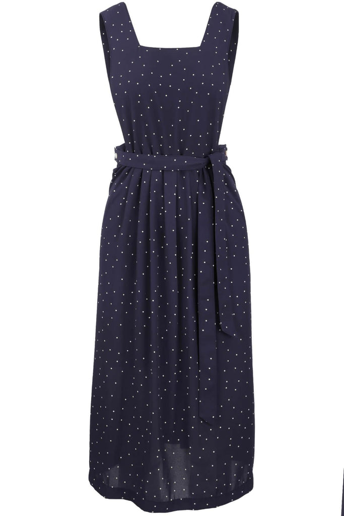 Elise Pinafore Dotted Midi Dress - Side Party