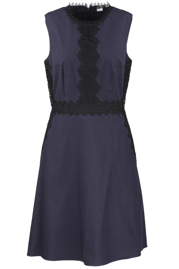 Embroidered Lace Accented Dress - T Tahari