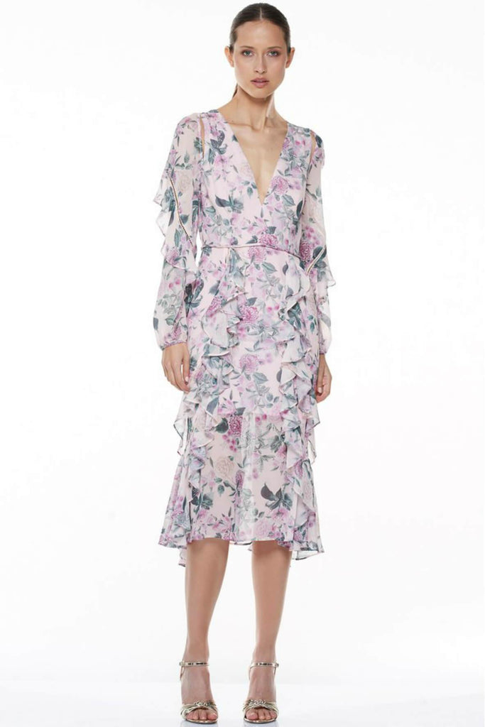 Floral Pleasure Long Sleeve Midi Dress - Talulah