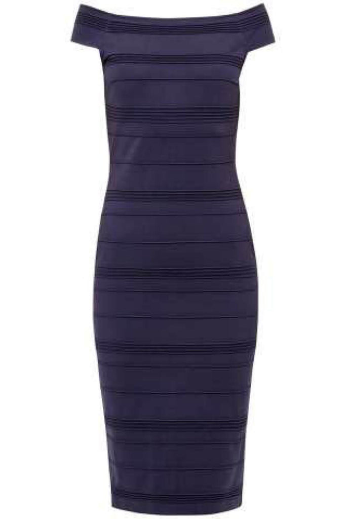 Stripe Texture Bardot Dress - Ted Baker