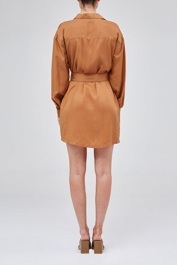Aria Long Sleeves Dress in Honey - The Fifth Label
