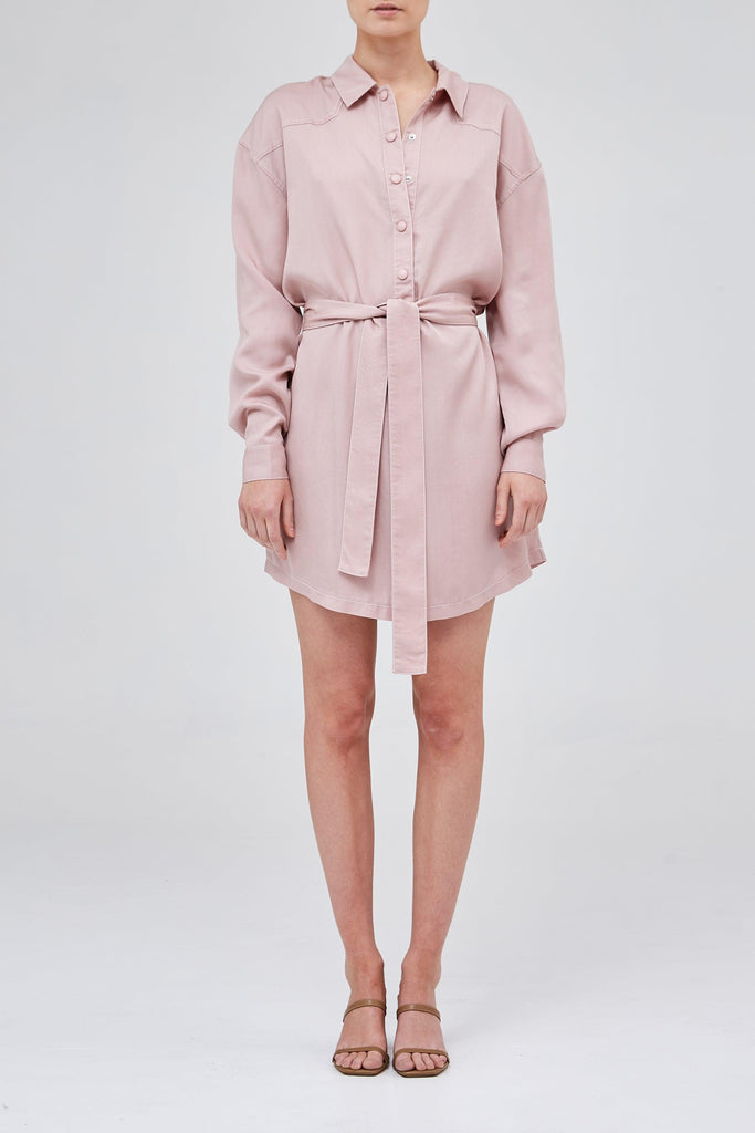 Aria Long Sleeves Dress in Rosewood - The Fifth Label