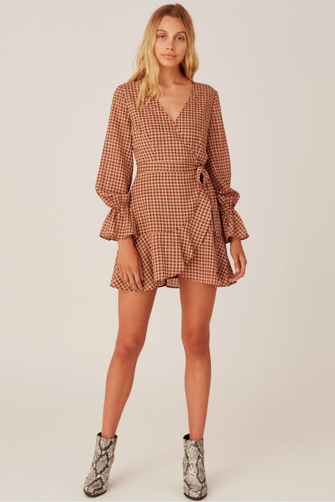 Longitude Check Long Sleeve Dress - The Fifth Label