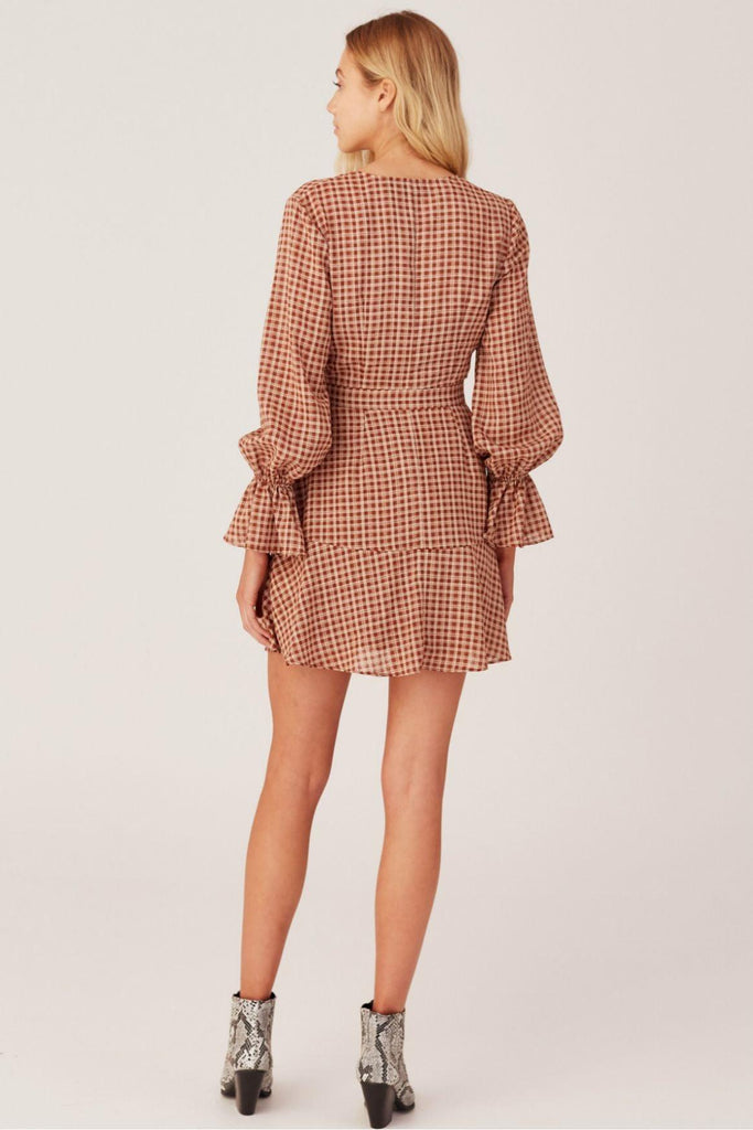 Longitude Check Long Sleeve Dress - The Fifth Label