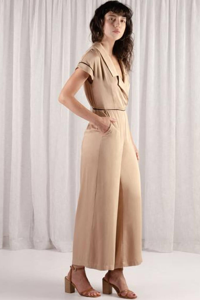 Gozo Jumpsuit in Latte - The Rushing Hour