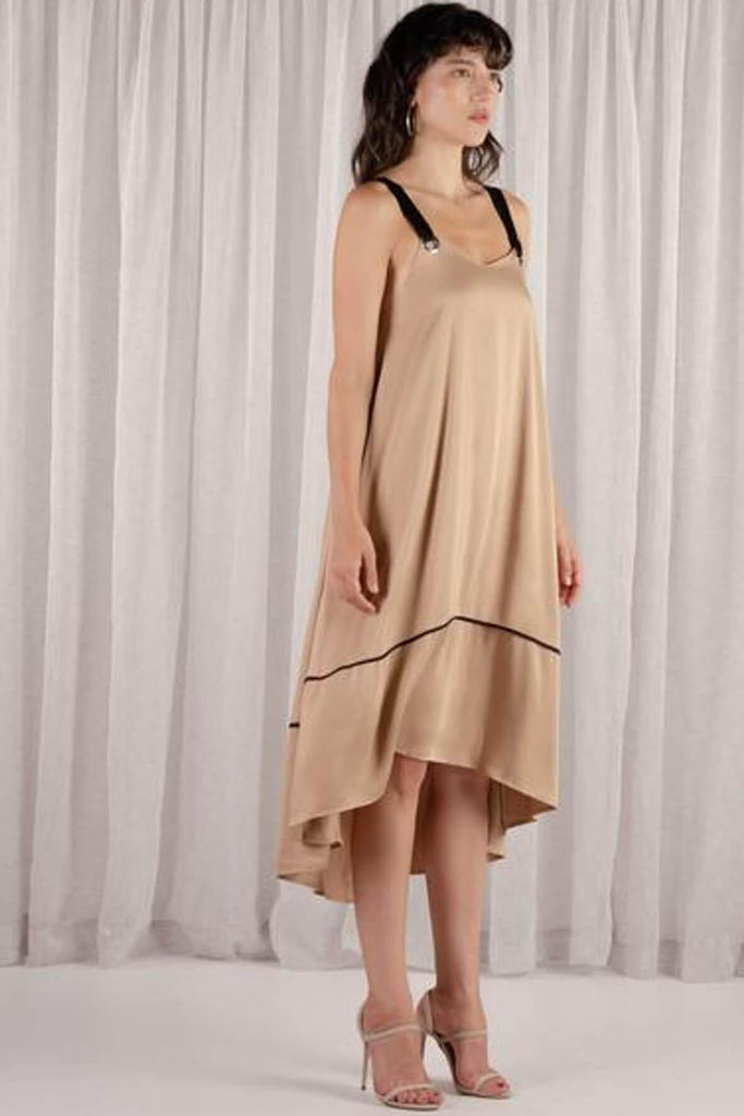 Mykonos 3-Way-Straps Maxi Dress in Latte - The Rushing Hour