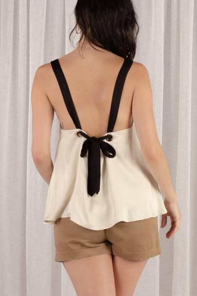 Sanya 3-Way-Straps Top in Ivory - The Rushing Hour