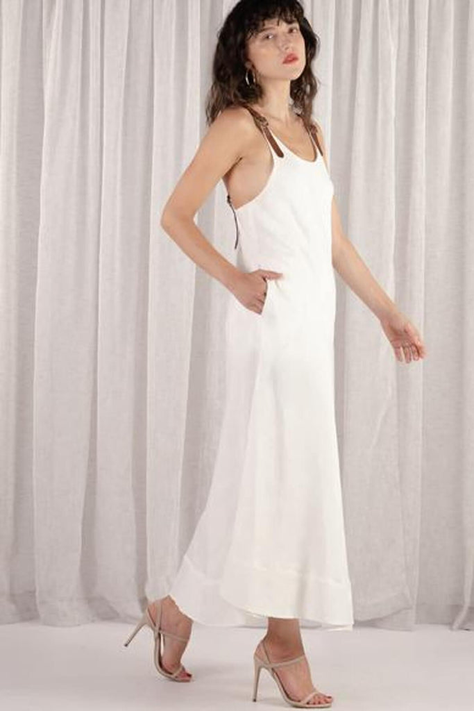 Young Blood Linen Swing Maxi White - The Rushing Hour