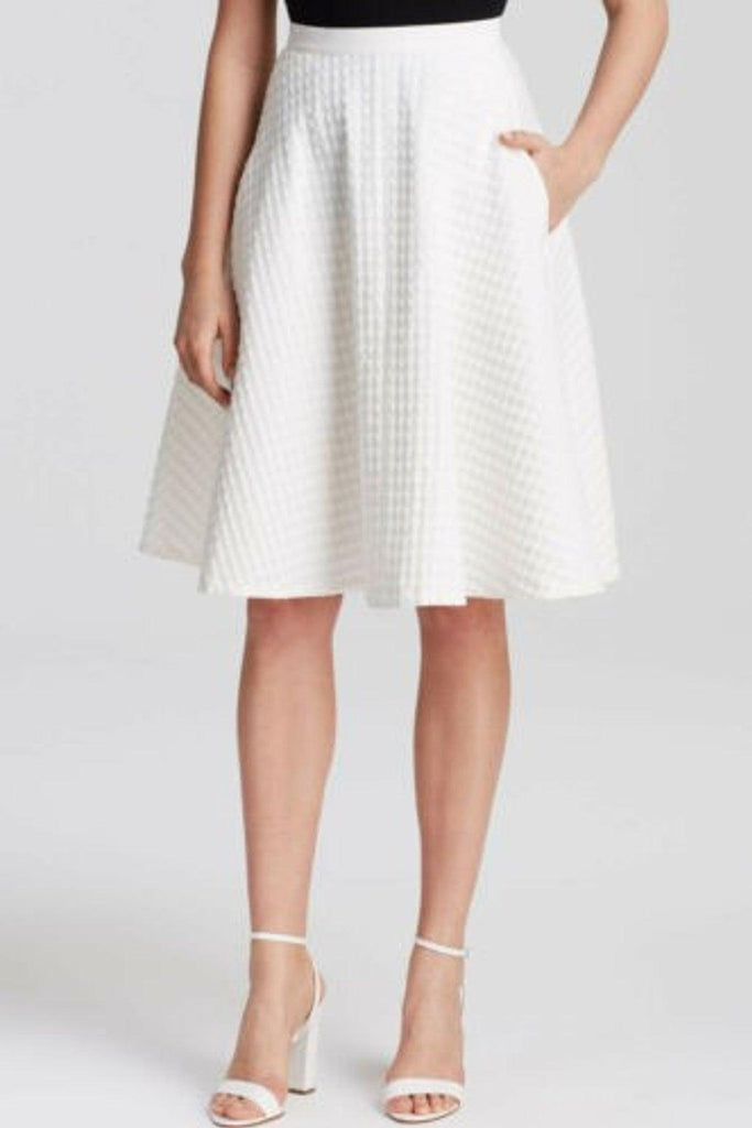 White Square-knitted Mini Skirt - Theory