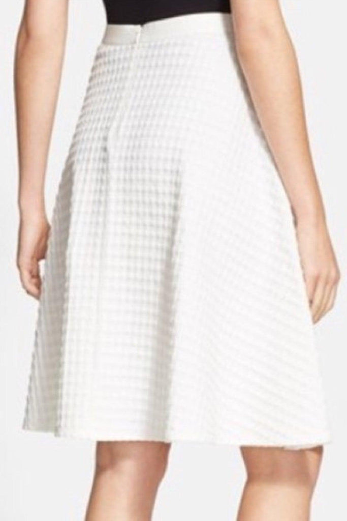 White Square-knitted Mini Skirt - Theory