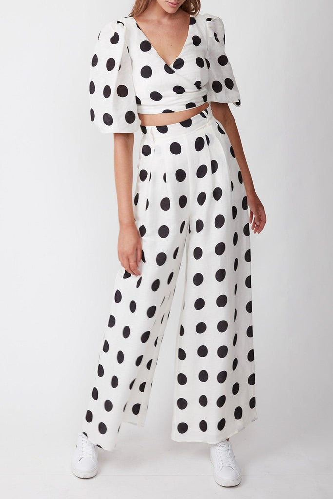Can't Spot Me Palazzo Pant in White Black - Torannce