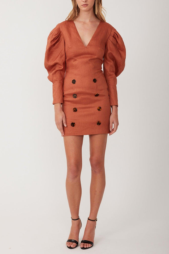 Cloud 9 Mini Dress in Burnt Orange - Torannce