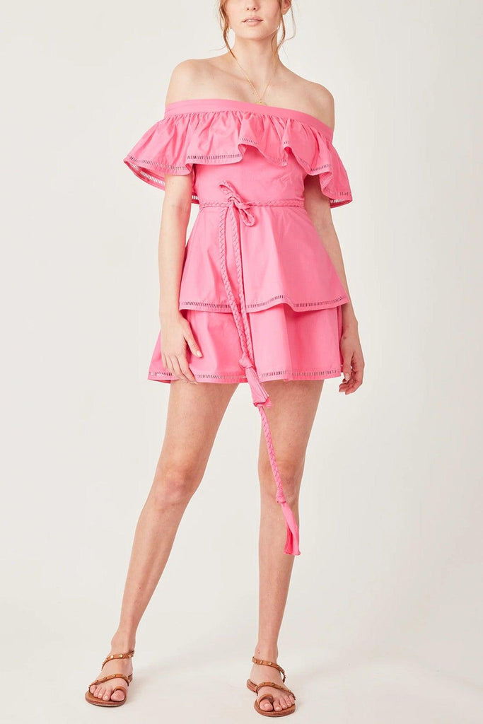 Capri Layer Mini Dress in Azalea Pink - Torannce