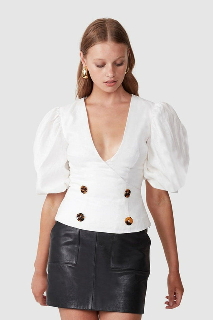 Floating On A Cloud Blouse in White - Torannce