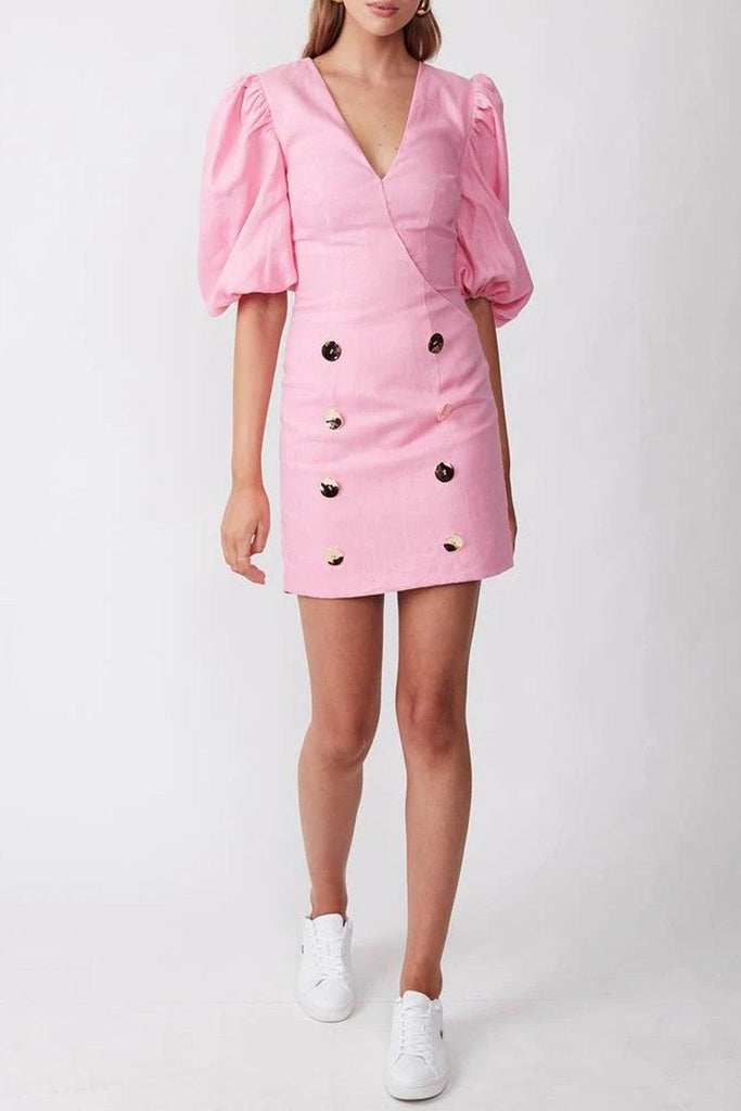 Floating On A Cloud Mini Dress in Azalea Pink - Torannce