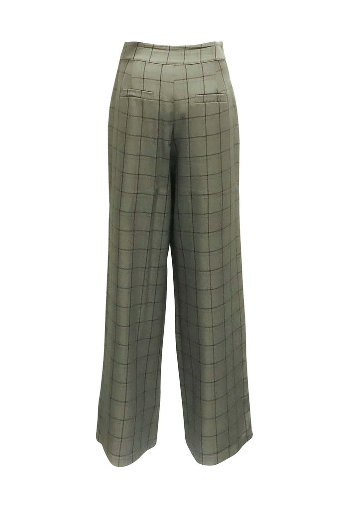 Grey Plaid High Waist Rogers Pants - Unique Vintage
