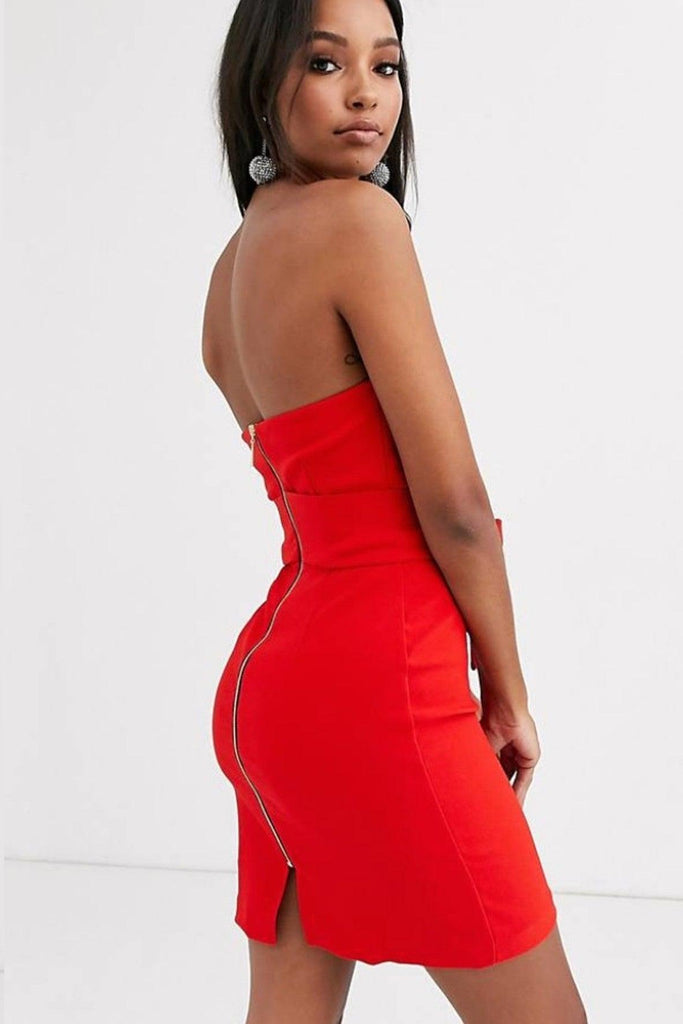 Red Maxi Dress with Belt - Vesper
