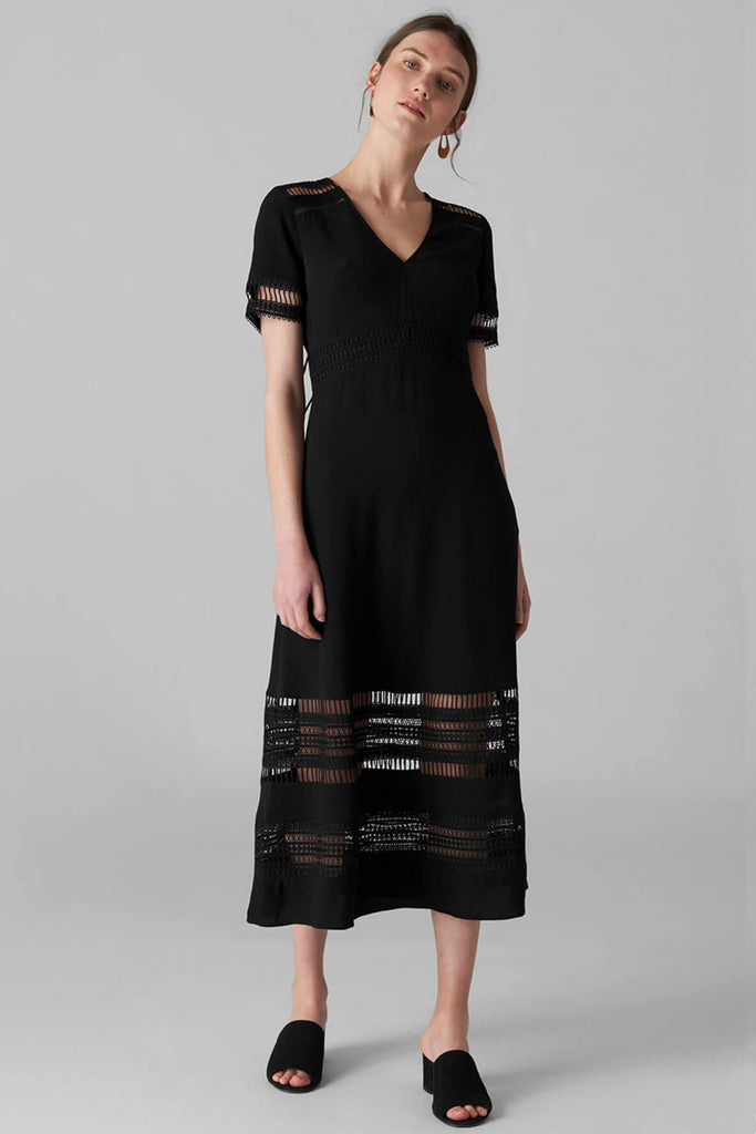 Elisa Lace Detail Midi Dress - Whistles