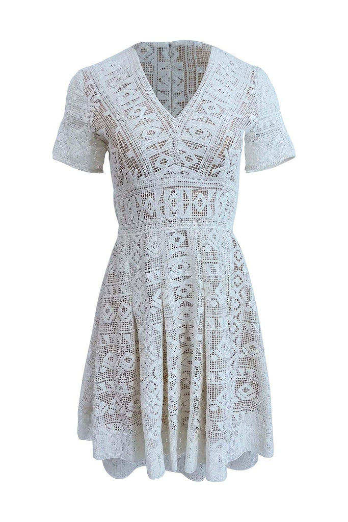 White Shapes Lace Dress - Aijek