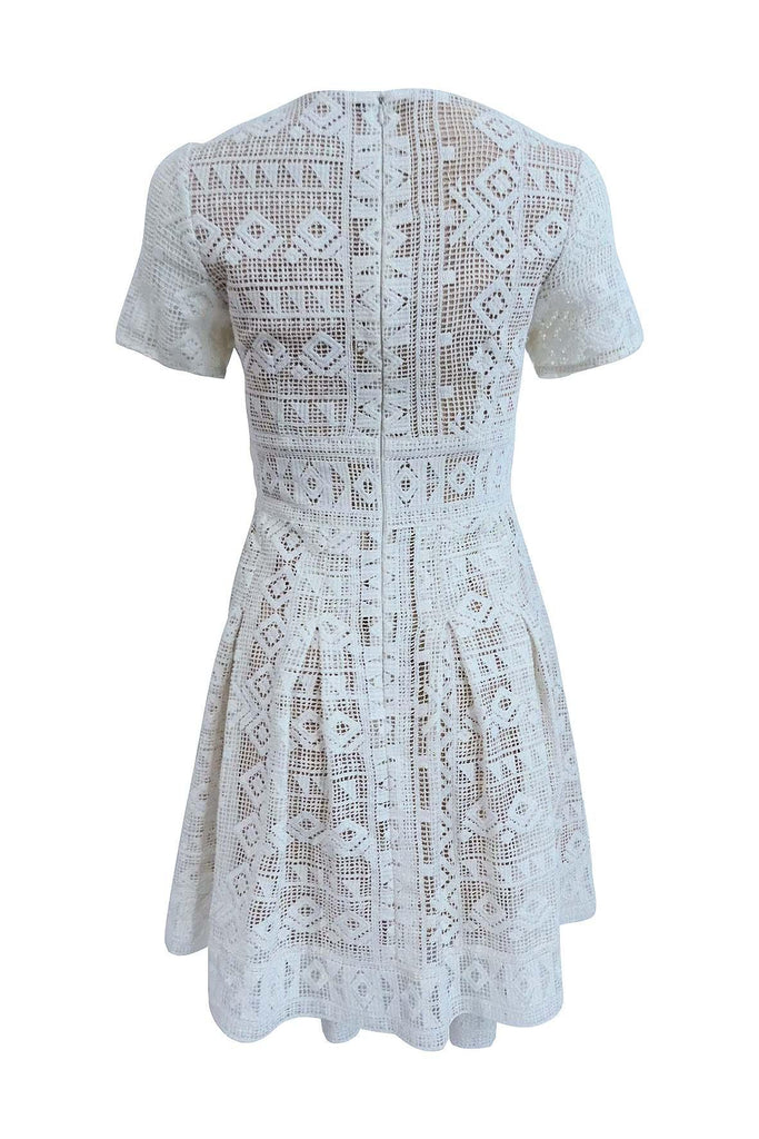 White Shapes Lace Dress - Aijek
