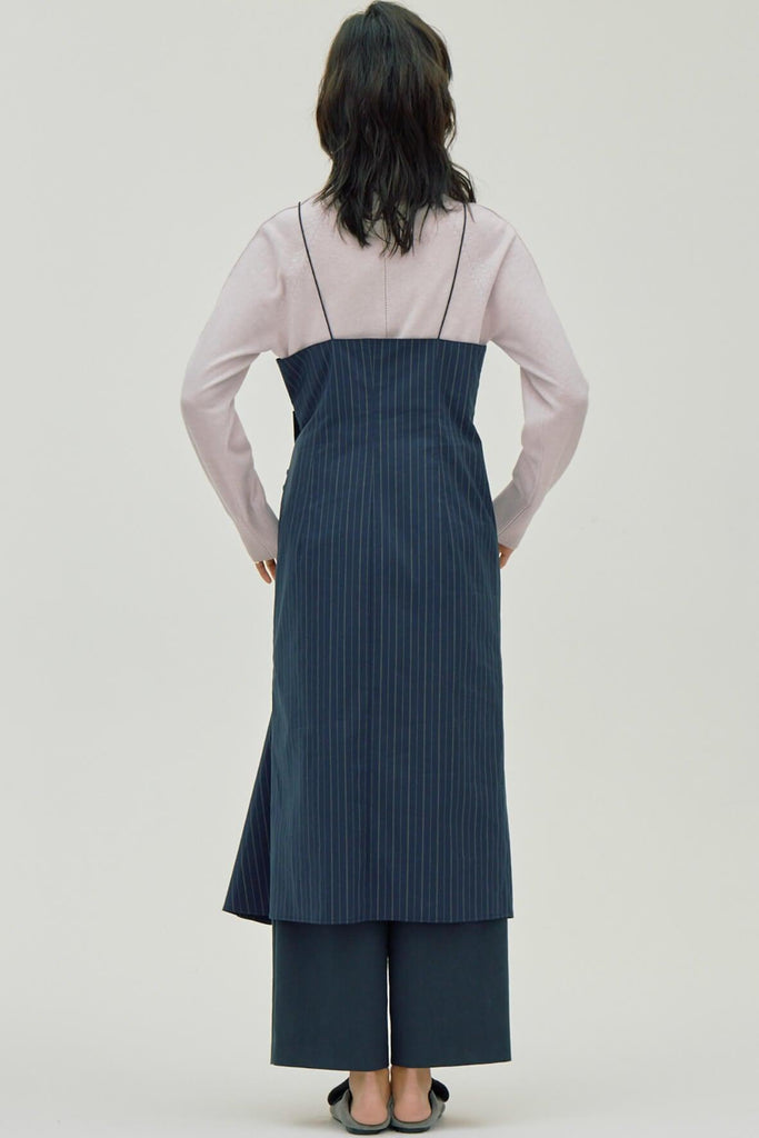 Button Stripe Dress Blue - Wnderkammer