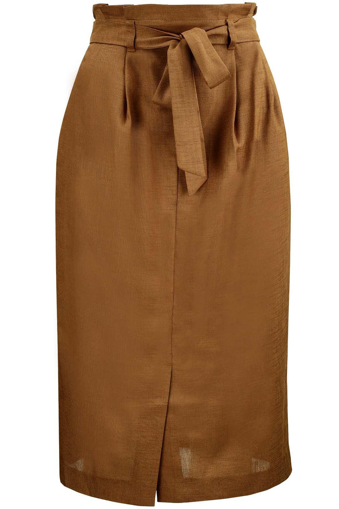 High Waist Tight Skirt Brown - Yecca Vecca