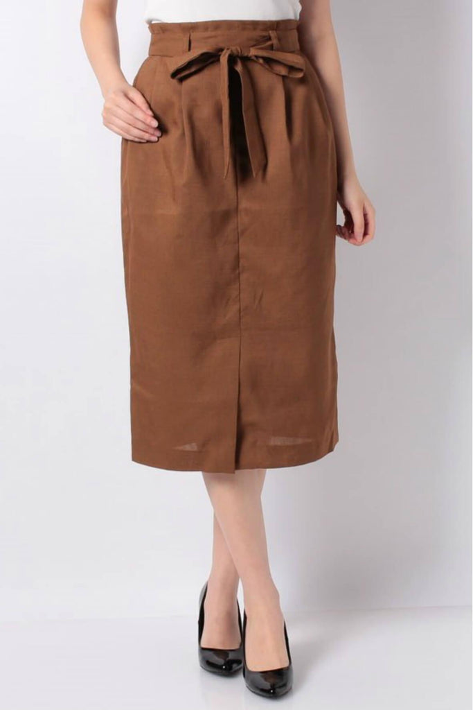 High Waist Tight Skirt Brown - Yecca Vecca