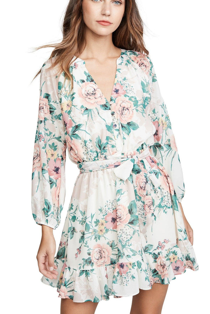 Multicolour Floral Dress With Long Sleeves - Yumi Kim